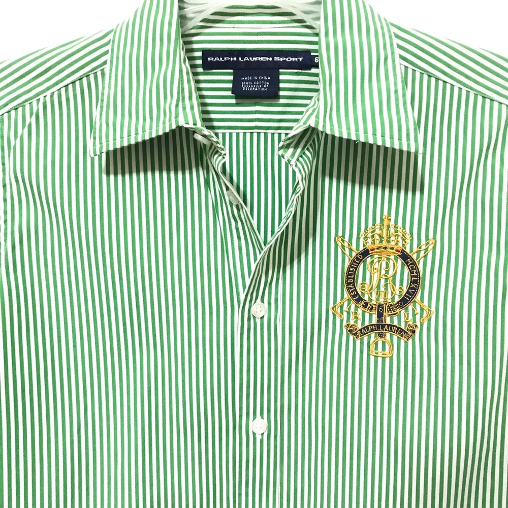 Ralph Lauren Sport Womens Button Down Shirt Green - Picture 2 of 3